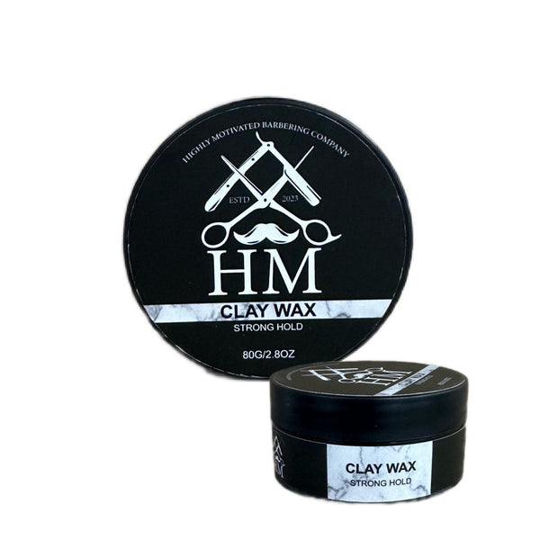 HM Barbering Co. 100% Organic Strong Hold Clay Wax (80g/2.8oz)