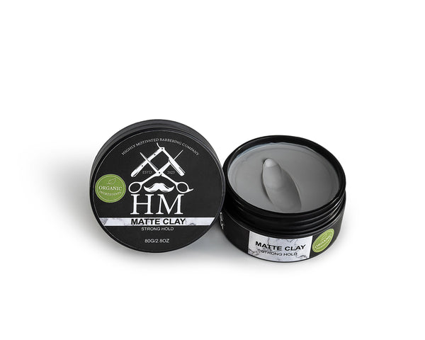 HM Barbering Co. 100% Organic Strong Hold Matte Clay (80g)