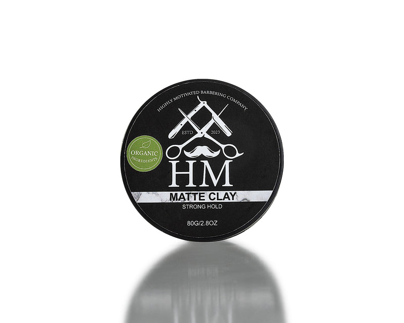 HM Barbering Co. 100% Organic Strong Hold Matte Clay (80g)