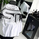 Supreme Trimmer Premium Hair Cutting Barber Cape w/ Hook Clip - Ghost Ink