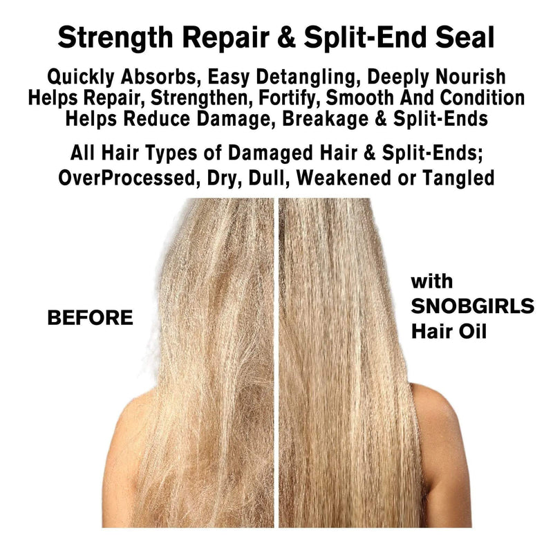 SnobGirls Strongforce Strength, Repair & Split-End Seal Intensive Leave-In Hair Oil - 15 Capsules (13ml/0.4oz)