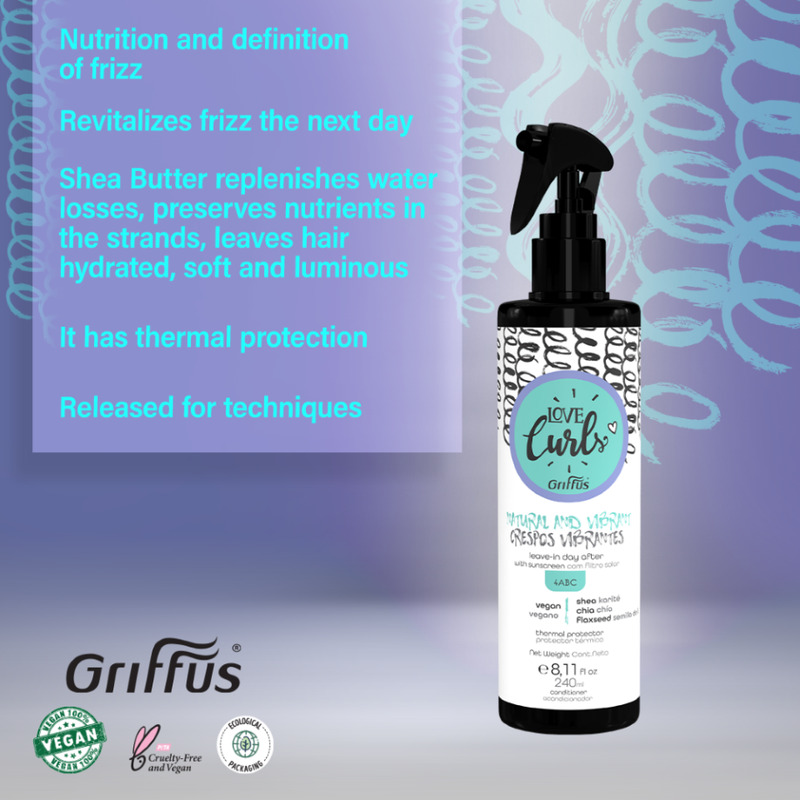 Griffus Love Curls Vibrant Curls 4ABC Leave-In Thermal Protector Spray (240ml/8.11oz)