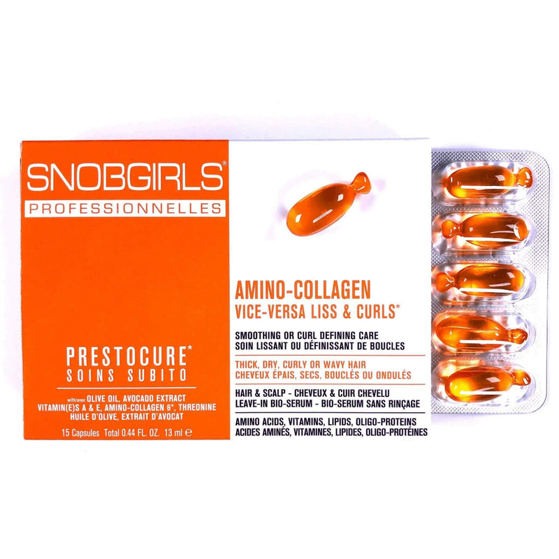 SnobGirls Amino-Collagen 6 Vice-Versa Liss & Curls Smoothing or Curl Defining Leave-in Hair Oil - 15 Capsules (14ml/0.44oz)