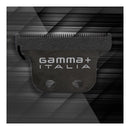 Gamma+ Italia fixed trimmer blade, black deep-tooth comb with logo