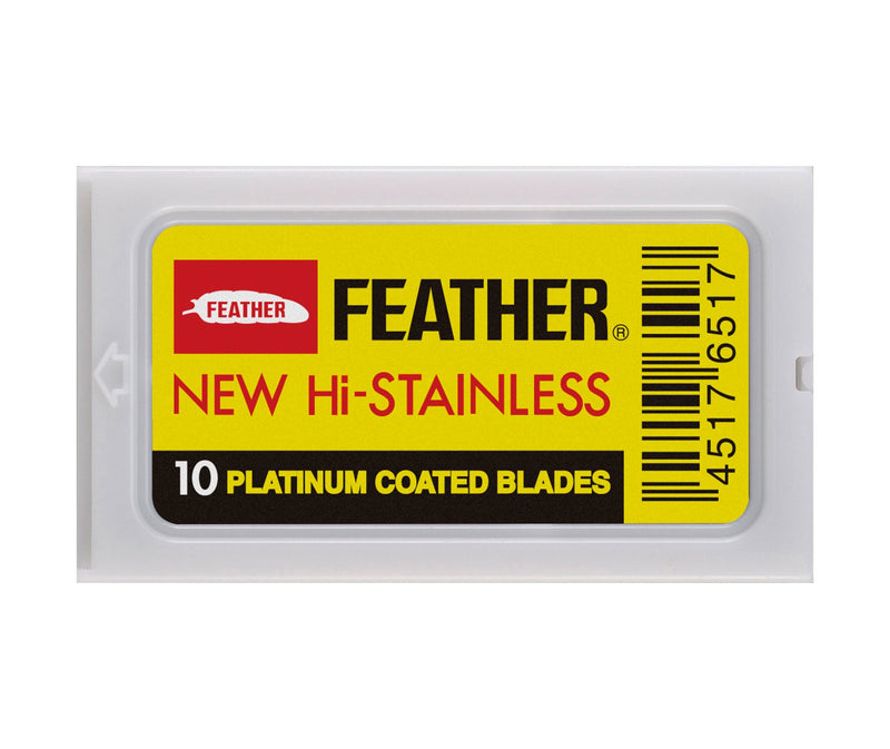 Feather Hi Stainless Steel Double Edge Razor Blades - 10 Pack