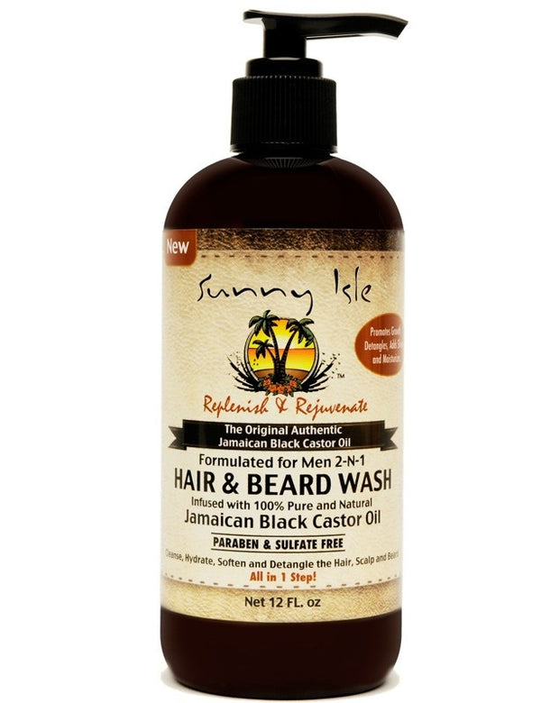 Sunny Isle Jamaican Black Castor Oil Formulated Just For Men 2-n-1 Hair & Beard Wash