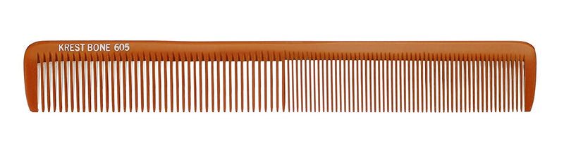 Krest Heat-Resistant Long All-Purpose Styling/Cutting Bone Comb - 8 1/2" (No. 605)