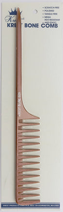 Krest Heat-Resistant 10" Space Teeth Rattail Bone Comb (609)