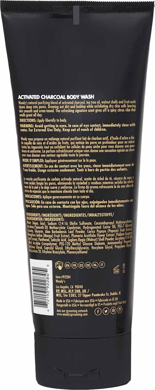 Woody's Activated Charcoal Body Wash (236ml/8oz)