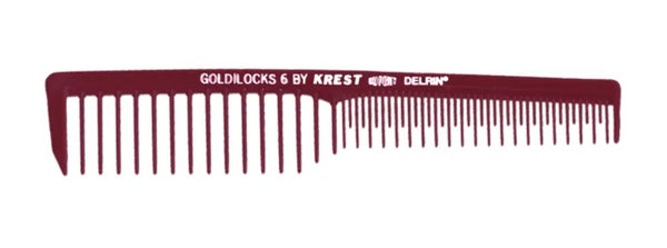Krest Heat Resistant 7" Space Tooth Vent Burgundy Goldilocks Comb (G6)
