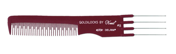 Krest Heat Resistant 7 3/4" Lifting/Teasing Burgundy Goldilocks Comb (G8)