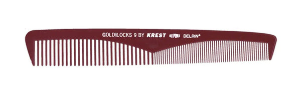 Krest Heat Resistant 7 1/2" Extra Thin Taper/Clipper Burgundy Goldilocks Finishing Comb (G9)