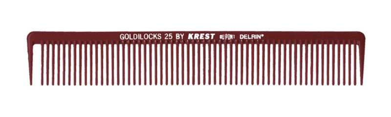 Krest Heat Resistant 7 1/2" Taping/Barber Burgundy Goldilocks Comb (G25)