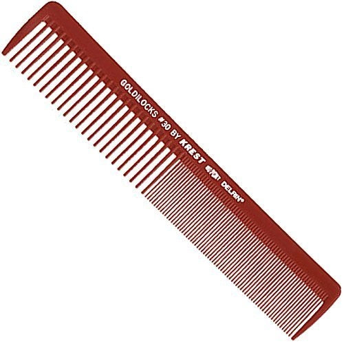 Krest Heat Resistant 7 1/2" Extra Large Square Flat Back Burgundy Goldilocks Styling Cutting Comb (G30)