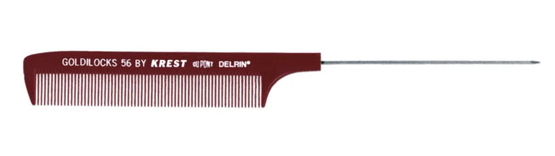 Krest Goldilocks Heat Resistant 8 1/2" Perm Pin Burgundy Tail Comb w/ Extra Fine Teeth (G56)