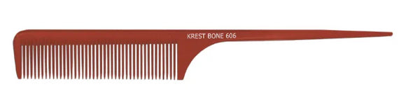 Krest Heat Resistant 9" Fine Teeth Rattail Bone Comb (BO606)
