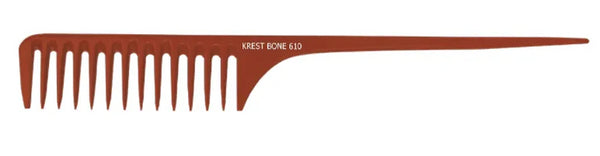 Krest Heat Resistant 11 1/2" Large Space Teeth Rattail Bone Comb (BO610)