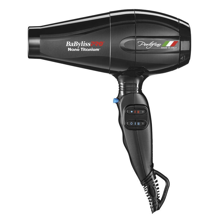 BaByliss PRO Nano Titanium Portofino Full-Size Hair Dryer - Black (BNT6610N)