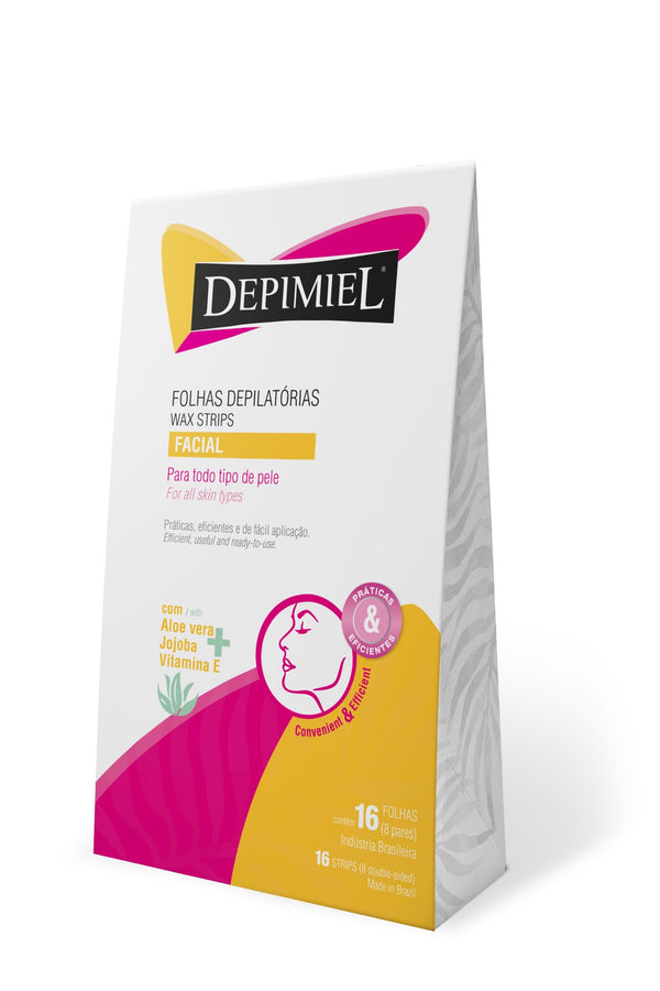 Depimiel Ready-To-Use Hair Removal Wax Strips for Face - All Skin Types