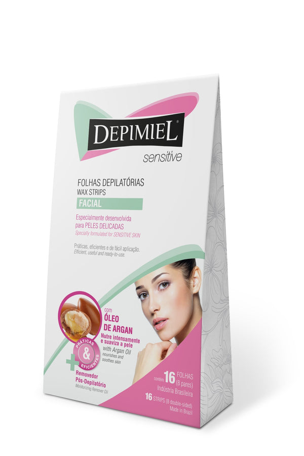 Depimiel Ready-To-Use Hair Removal Wax Strips for Face - Sensitive Skin