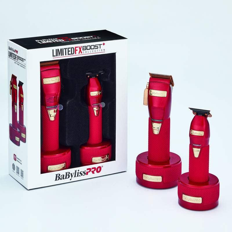 BaBylissPRO RedFX Boost+ Limited Edition Clipper & Trimmer Set (FXHOLP