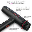 StyleCraft Professional Cosmic Hair Dryer with Brushless Motor