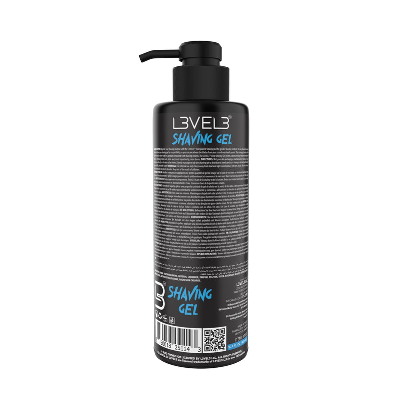 L3VEL3 Transparent Shaving Gel (500ml/16.9oz)