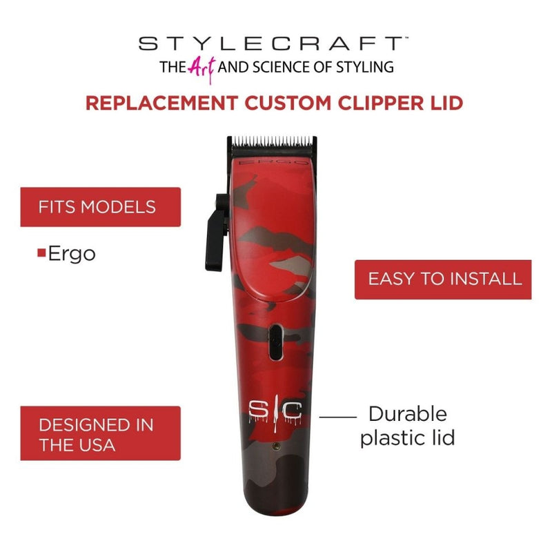 StyleCraft Camo Replacement Custom Clipper Lid for Ergo & Rogue Clippers (SC308R)