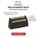 StyleCraft Rebel Foil Shaver Gold Titanium Replacement Foil Head (SC515G)