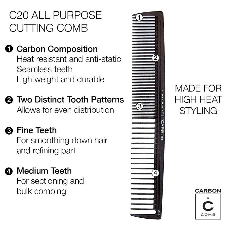 Cricket Carbon Comb Stylist 4-Pack