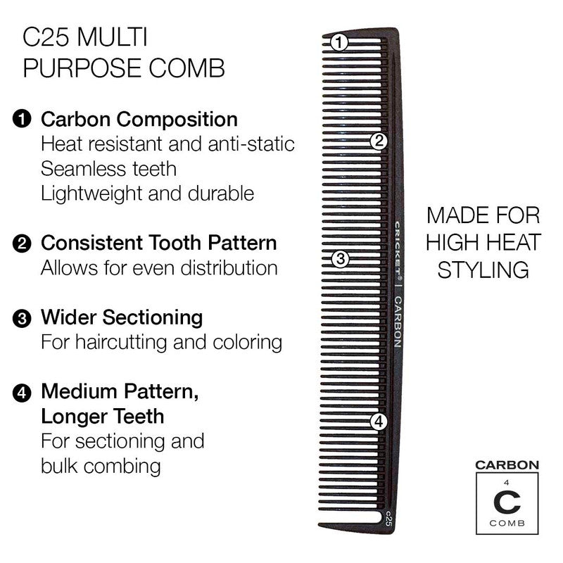 Cricket Carbon Comb Stylist 4-Pack