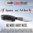 Qwik-Clean Easy Clean Detangling Hair Brush w/ Retractable Bristles