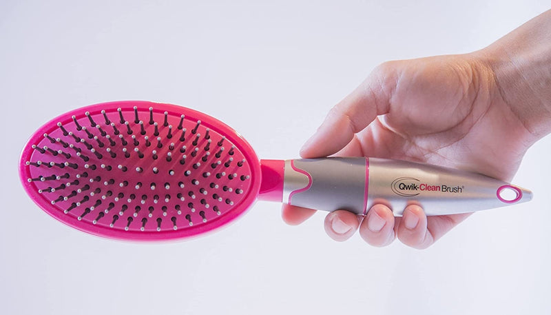 Qwik-Clean Easy Clean Detangling Hair Brush w/ Retractable Bristles