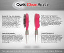 Qwik-Clean Easy Clean Detangling Hair Brush w/ Retractable Bristles