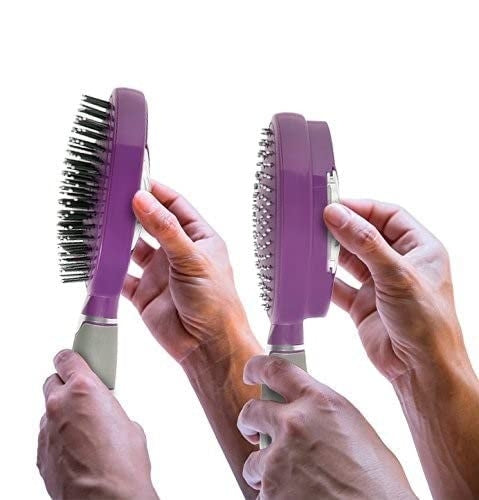 Qwik-Clean Easy Clean Detangling Hair Brush w/ Retractable Bristles