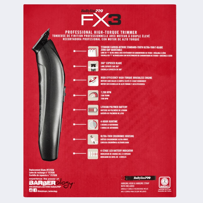 BaBylissPRO FX3 Matte Black Professional High-Torque BaBylissPRO FX3 Matte Black Professional High-Torque
