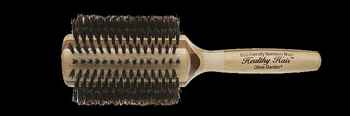 Olivia Garden Healthy Hair Eco Friendly 100% Boar Bristle Bamboo Styling Brush Collection (HH-B)