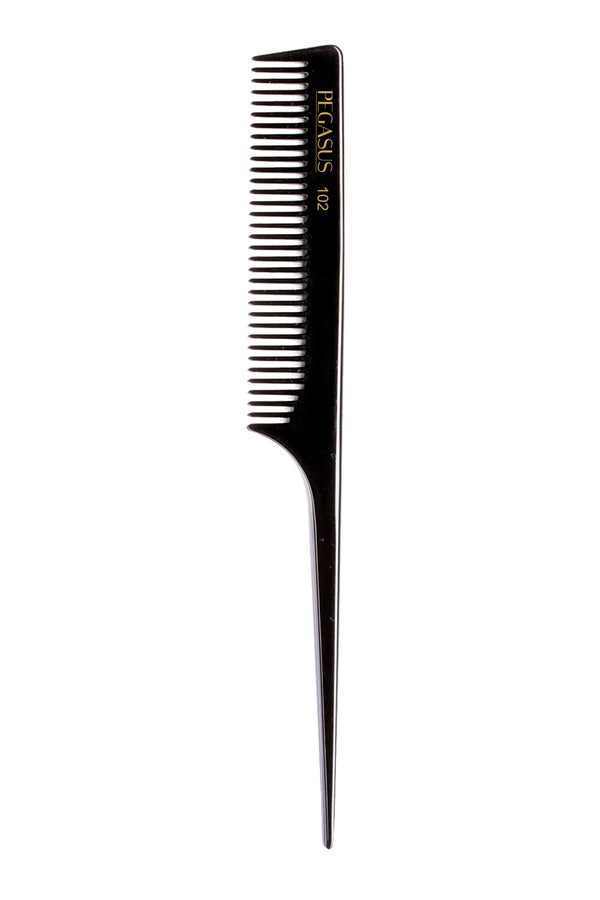 Pegasus Hard Rubber Comb 102 - 8" Rat Tail with Fine Teeth