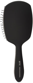 Boar bristle hair brush, black oval paddle with pin bristles and black handle