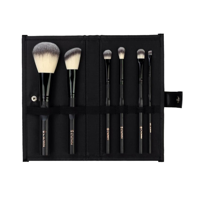 Crown 6pc Limited Edition Essentials Syntho Brush Set - Black and Rose Gold (F101)