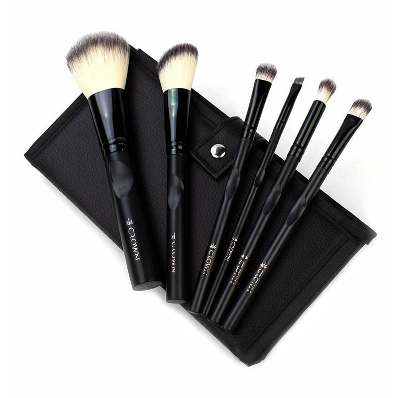 Crown 6pc Limited Edition Essentials Syntho Brush Set - Black and Rose Gold (F101)