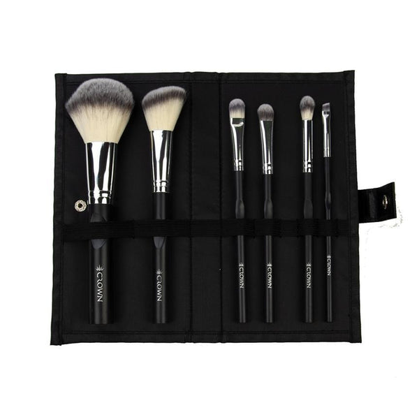 Crown 6pc Limited Edition Essentials Syntho Brush Set - Black and Silver (F100)