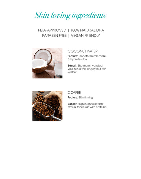 minetan Coffee Coconut Water Foam Duo Pack w/ Applicator + Exfoliator Mitt`