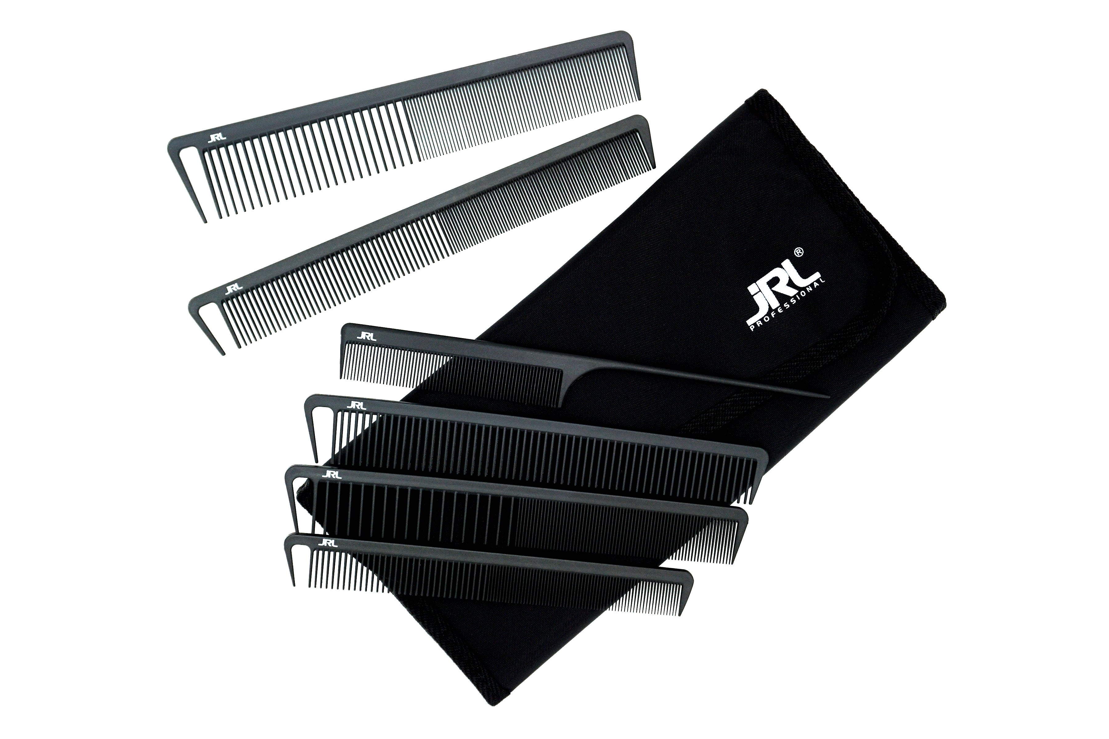 JRL Professional Anti-Static Carbon Combs 6-piece Set + Case
