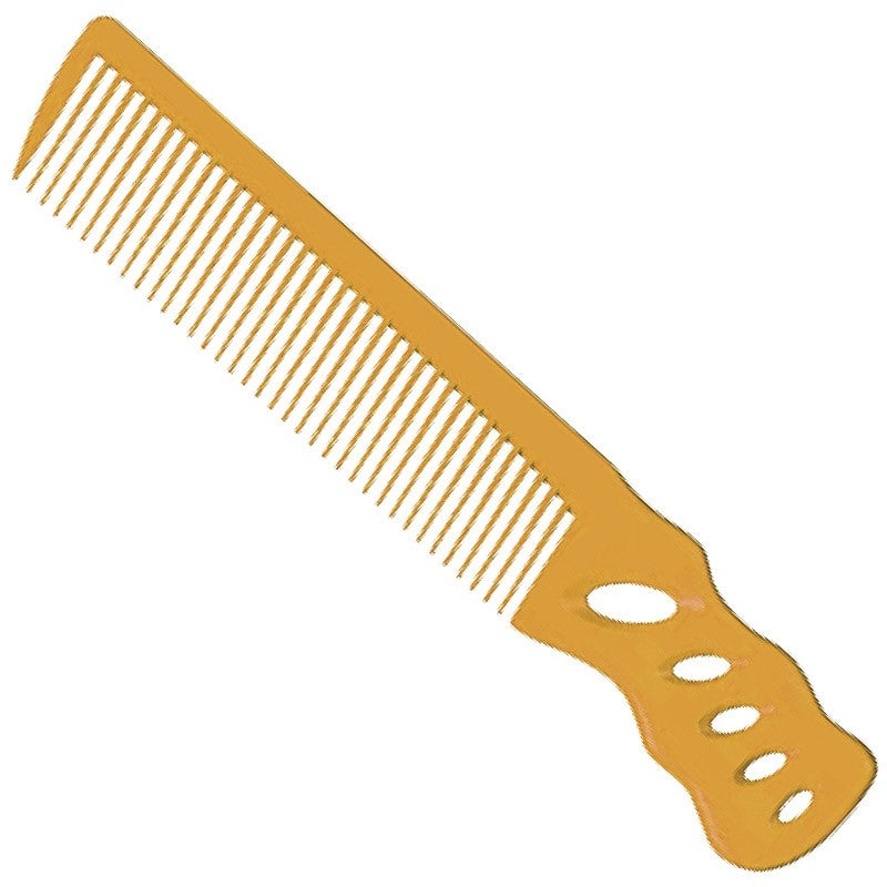 YS Park 238 Short Hair Design Comb with Angled Handle - Camel