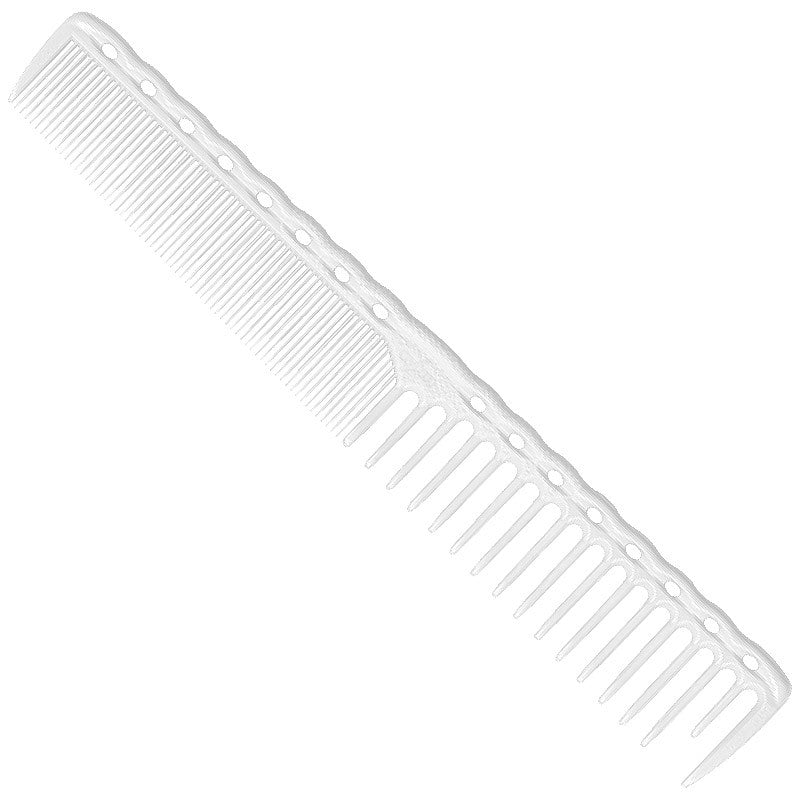 YS Park 332 Cutting Comb with Round & Standard Square Teeth - White (7.3")
