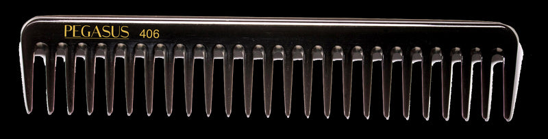 Pegasus Hard Rubber Comb (406) Space Teeth Penetrating Comb 7 1/4"