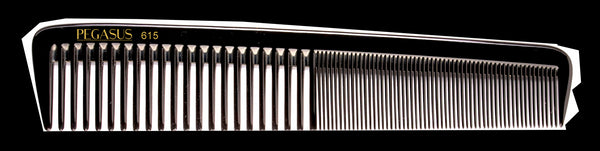Pegasus Hard Rubber Comb (615) Tapering/Square Black Larger Cutting Comb 7 1/4"