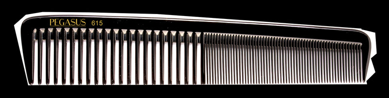 Pegasus Hard Rubber Comb (615) Tapering/Square Black Larger Cutting Comb 7 1/4"
