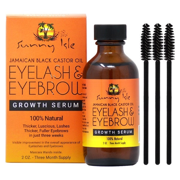 Sunny Isle Jamaican Black Castor Oil Eyebrow & Eyelash Growth Serum (2oz - 3 month supply)